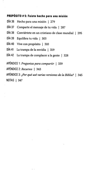 Table of Contents Preview Image - 5 of 14 - Una vida con proposito: &iquest;Para que estoy aqui en la tierra?   (Purpose Driven Life: What on Earth Am I Here For?)