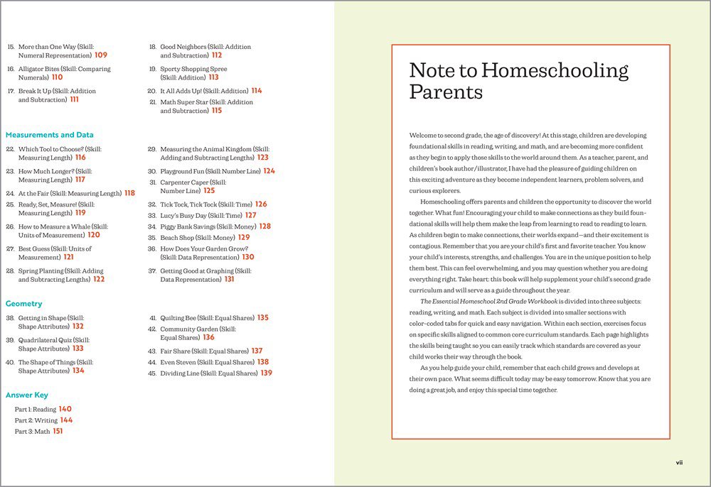 The Essential Homeschool 2nd Grade Workbook: 135 Fun Curriculum