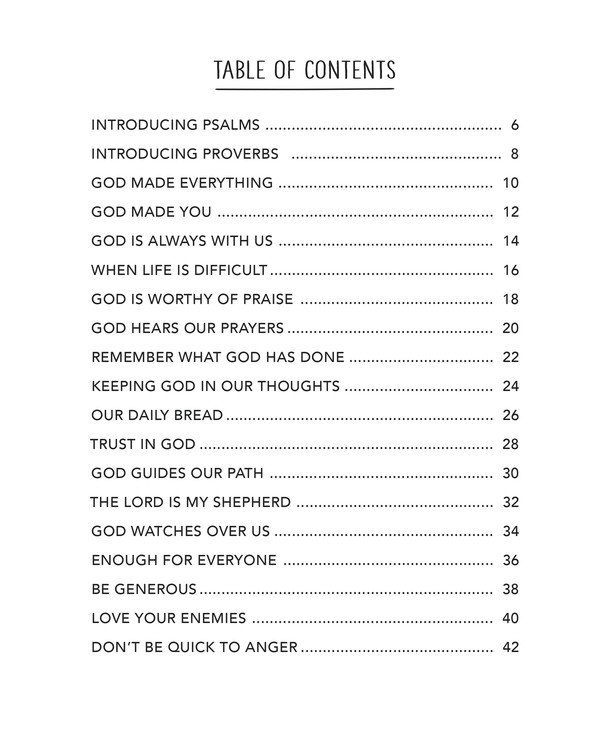 Wonder: Table of Contents