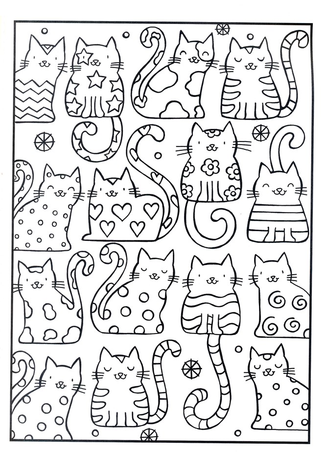 Sample Preview Image - 2 of 5 - Cool Cats Coloring Book
