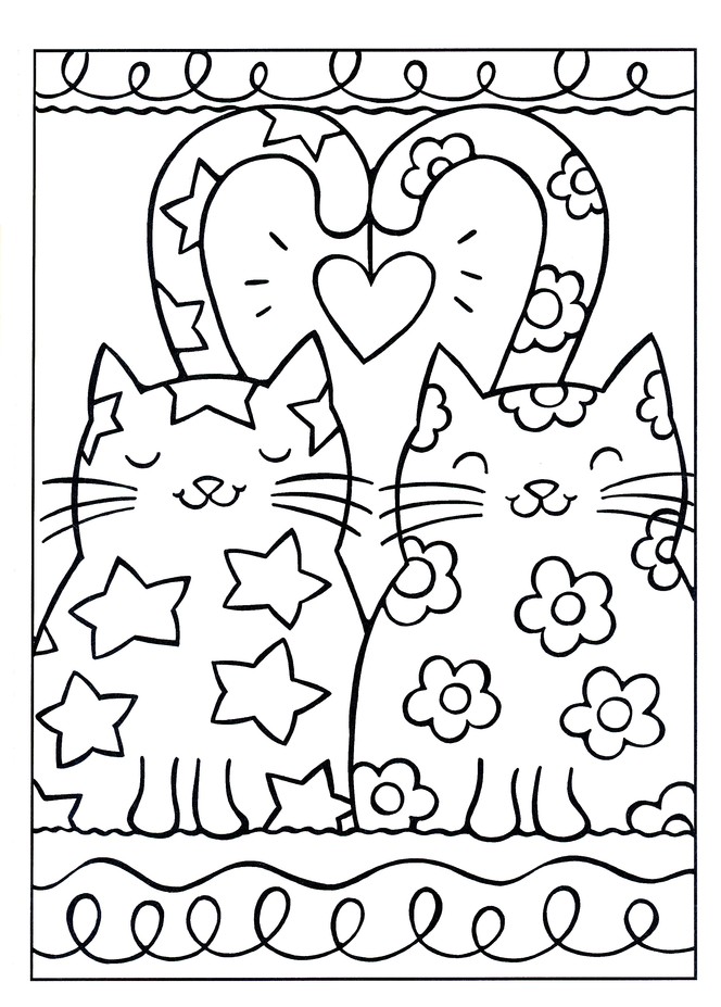 Sample Preview Image - 3 of 5 - Cool Cats Coloring Book