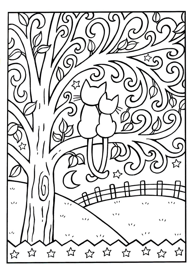Sample Preview Image - 4 of 5 - Cool Cats Coloring Book