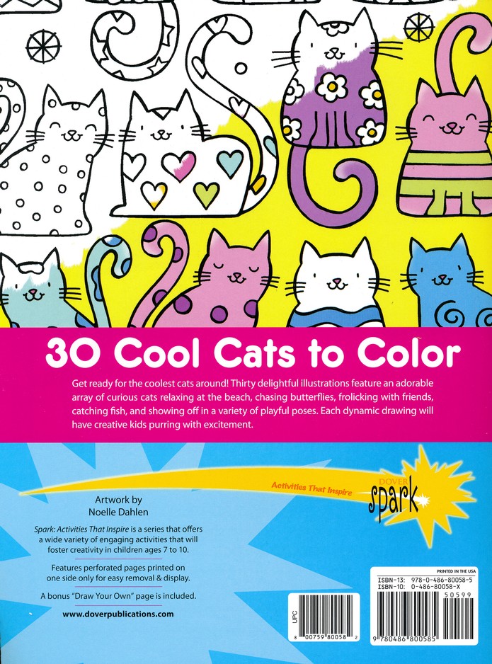 Back Cover Preview Image - 5 of 5 - Cool Cats Coloring Book