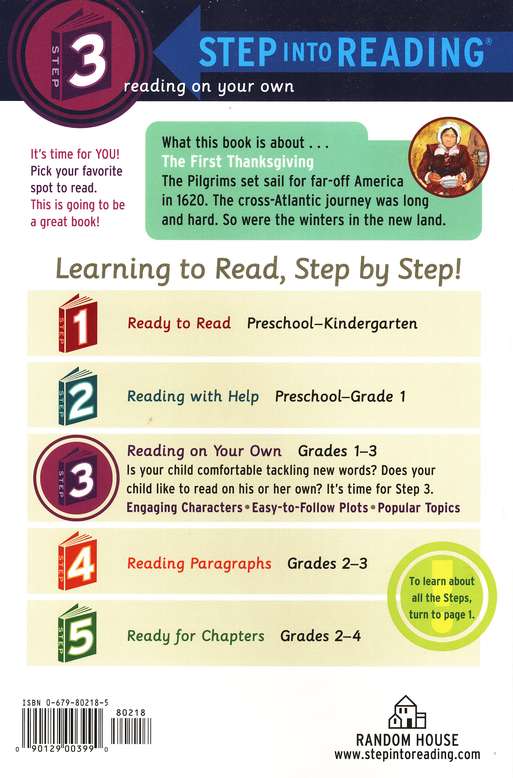 Step Into Reading Level 3 The First Thanksgiving Linda Hayward Christianbook Com