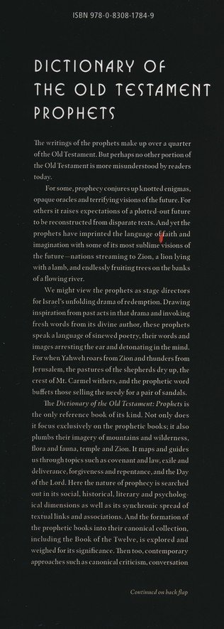 Front Flap Preview Image - 2 of 10 - Dictionary of the Old Testament Prophets: A Compendium of Contemporary Biblical Scholarship