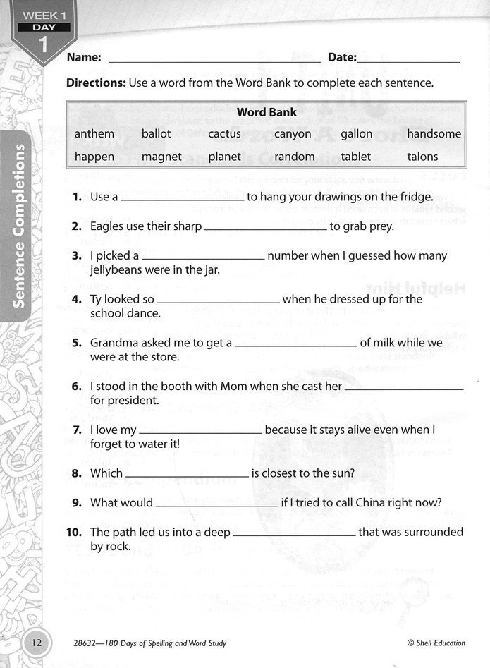 180 Days Of Spelling Word Study For Fourth Grade Grade Level 4 9781425833121 Christianbook Com