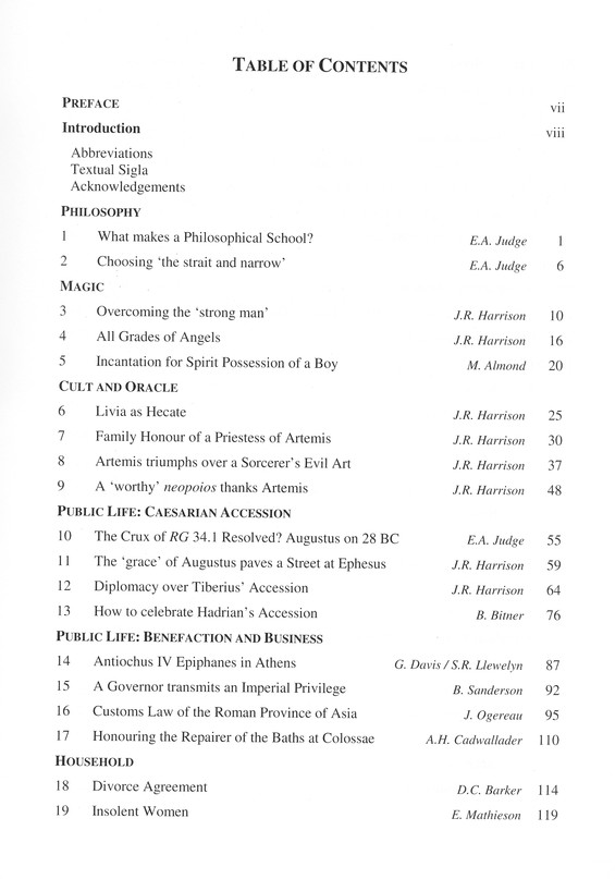 Table of Contents Preview Image - 2 of 10 - New Documents Illustrating Early Christianity, Volume 10