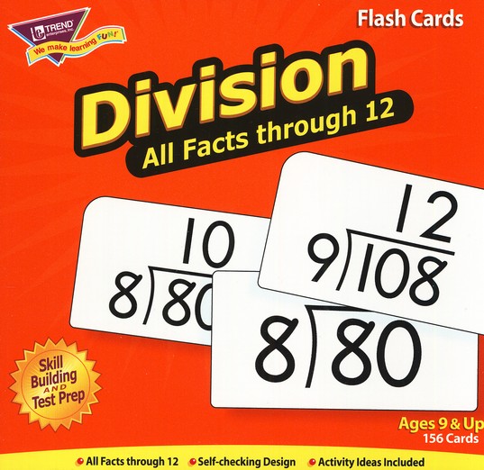 Division 0-12 (all facts) Flash Cards 
