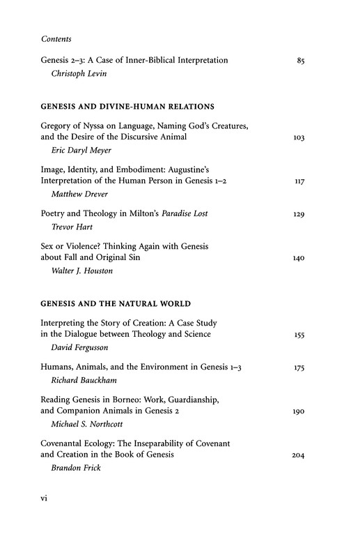 Table of Contents Preview Image - 3 of 11 - Genesis and Christian Theology