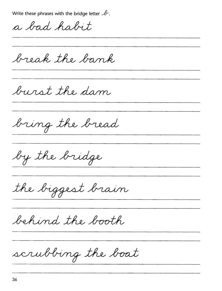 Cursive Writing Skills For Right Handed Students