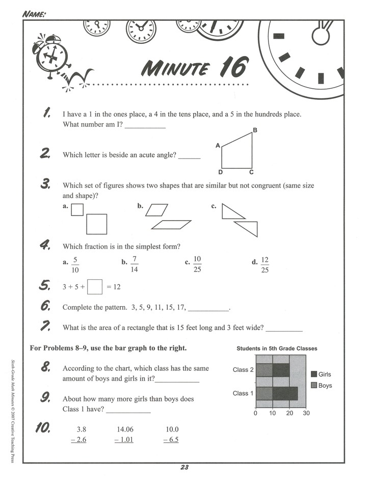 math minutes grade 6 9781591984306 christianbook com