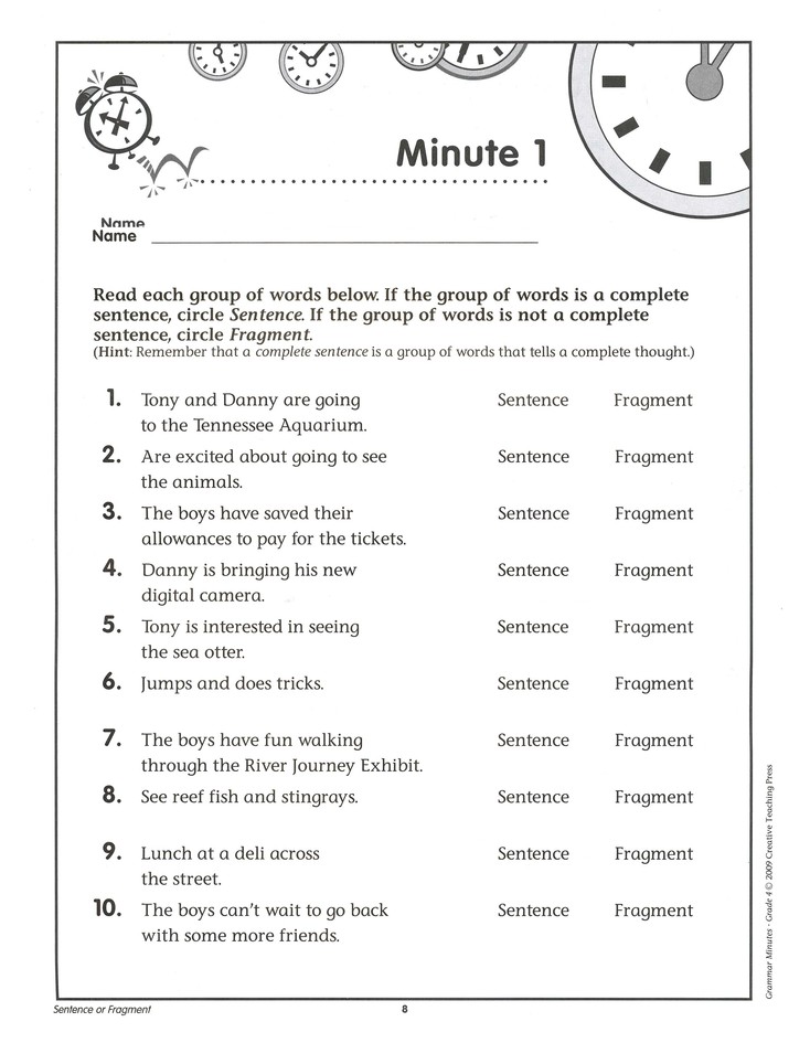 grammar minutes grade 4 answer key pdf