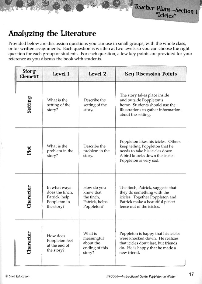 Poppleton In Winter Instructional Guides For Literature Tracy