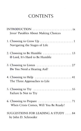 Table of Contents Preview Image - 2 of 7 - Jesus' Parables About Making Choices