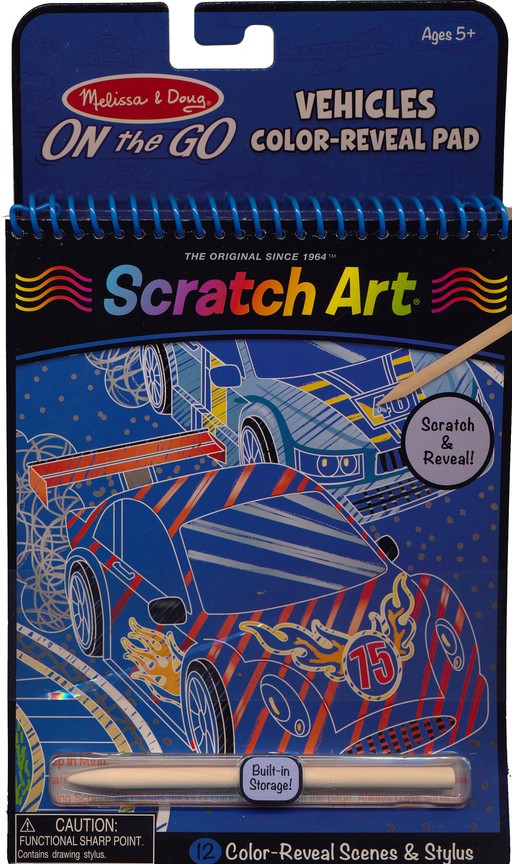Melissa & Doug : on The Go Scratch Art Color Reveal Pad - Vehicles