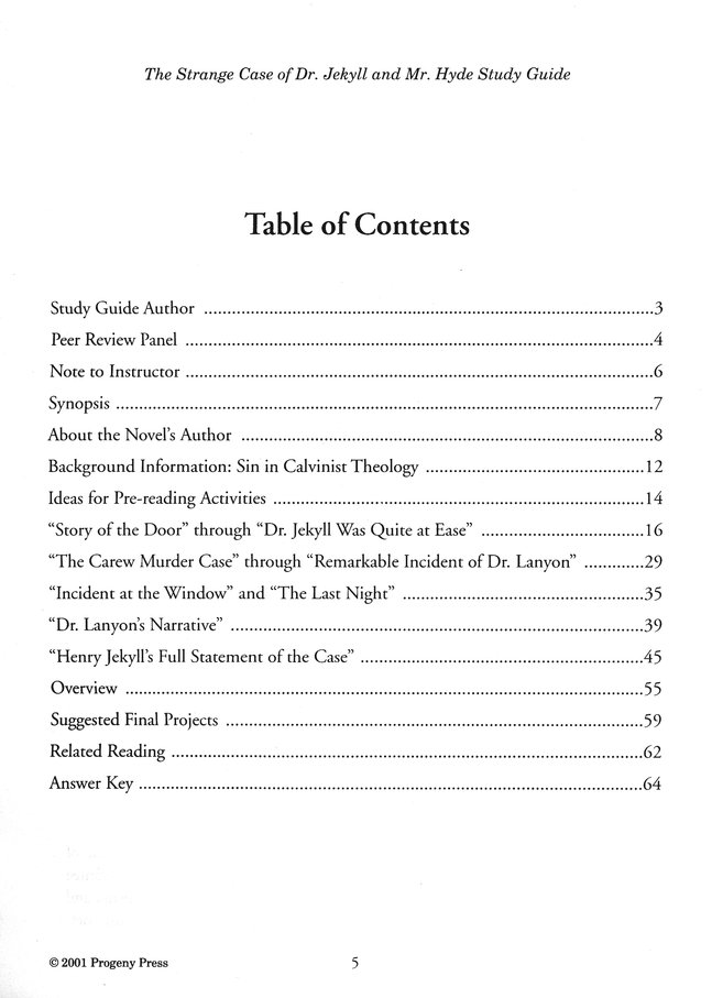 The Strange Case Of Dr Jekyll Mr Hyde Progeny Press Study Guide Grades 8 12 Michael Poteet 9781586093839 Christianbook Com