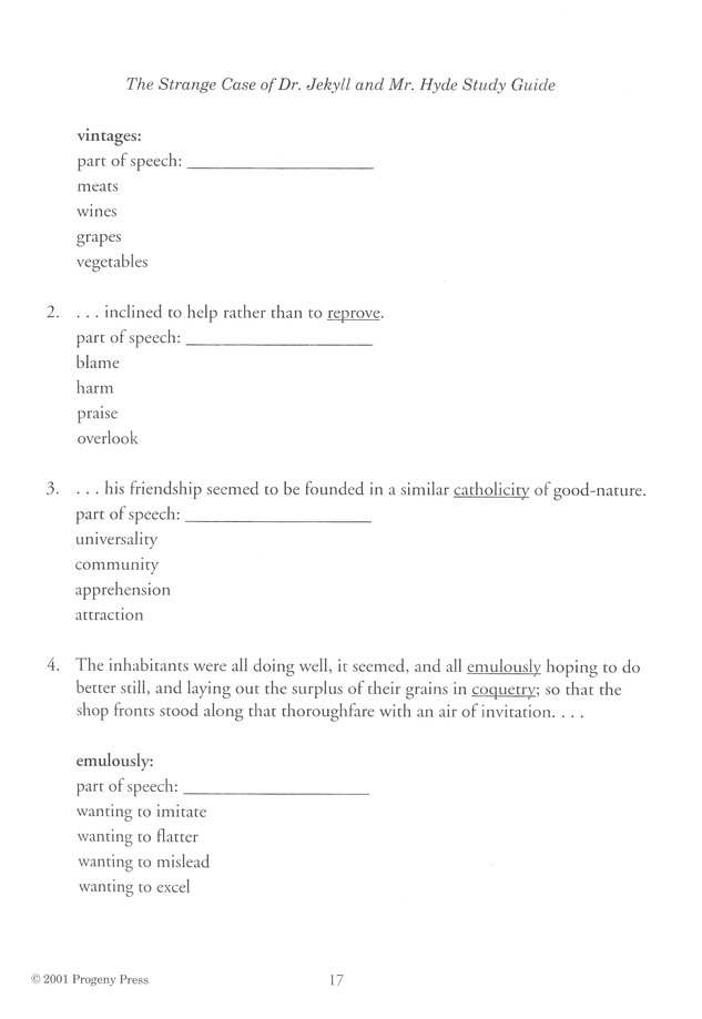 The Strange Case Of Dr Jekyll Mr Hyde Progeny Press Study Guide Grades 8 12 Michael Poteet 9781586093839 Christianbook Com