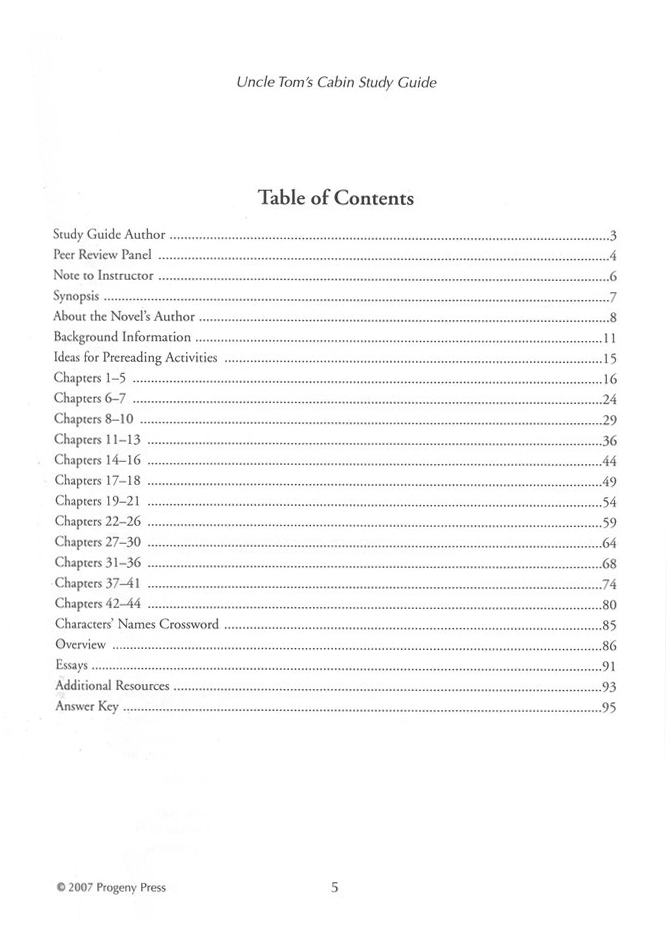 Uncle Tom S Cabin Progeny Press Study Guide Grades 10 12