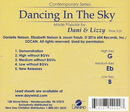 dani and lizzy dancing in the sky cover
