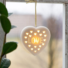 Ceramic Heart Illuminated