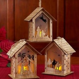 Light-up Nativity Ornament Set