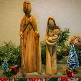 Carved Olivewood Holy Family