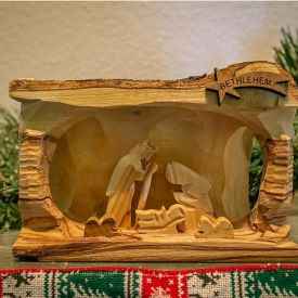Carved Log Nativity