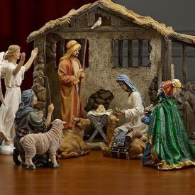 Real Life Nativity with Stable