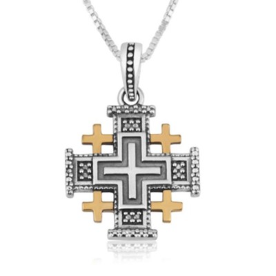 Jerusalem Cross with Gold Crosses