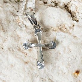 Men's Cross Necklace, Christian Cross Pendant, deals Unique Christian Jewelry, Sterling Silver Cross Νecklace, ST640