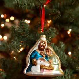 Glass Ornament Holy Family