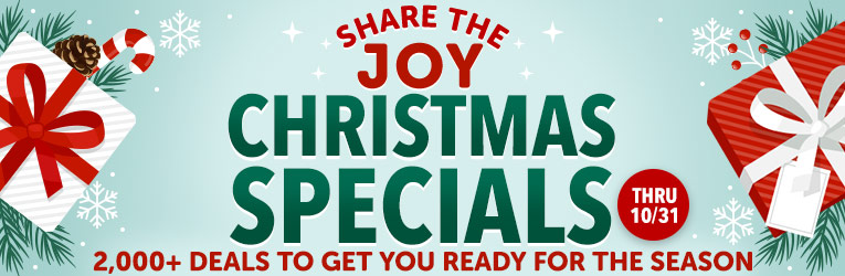 Share the joy of Christmas specials ends 10/31.