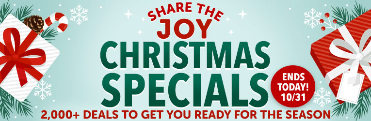 Share the Joy, Christmas Specials 2,000+ Deals to Get You Ready for The Season Ends Today! 10/3