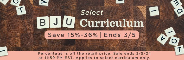 Select BJU Press Sale - ends 3/5
