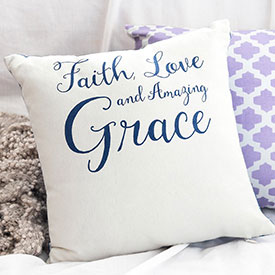 Faith, Love, and Amazing Grace Pillow <b>$9.99</b>