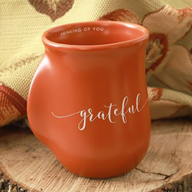 Ceramic Handwarmer Mug- Grateful