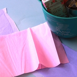 Cut pieces of colored tissue