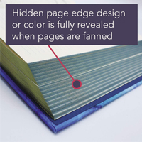 Features Hidden page edge design or color is fully revealed when pages are fanned (NRSV Blue)