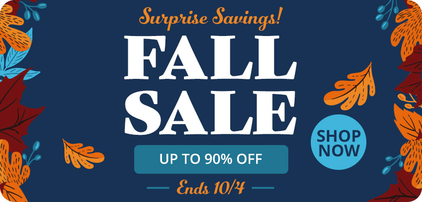 Surprise Savings! Fall Sale up to 90% off ends 10/4. Shop now.