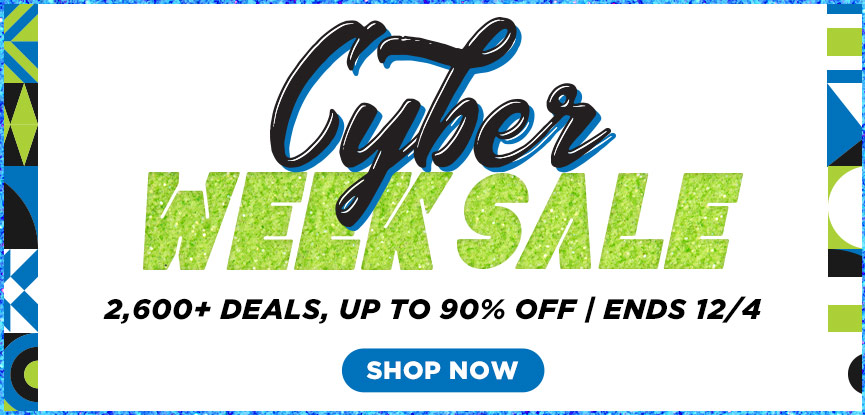 Cyber Week Sale 2,600+ deals, up to 90% off ends 12/4