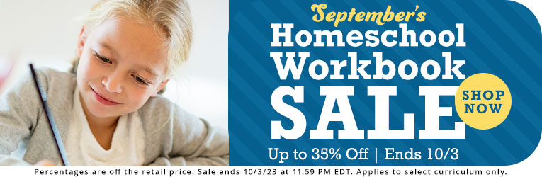 Sept Workbook Sale ends 10/3