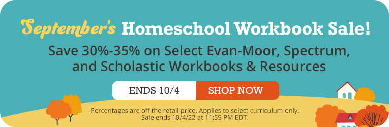 September Homeschool Sale ends 10/4