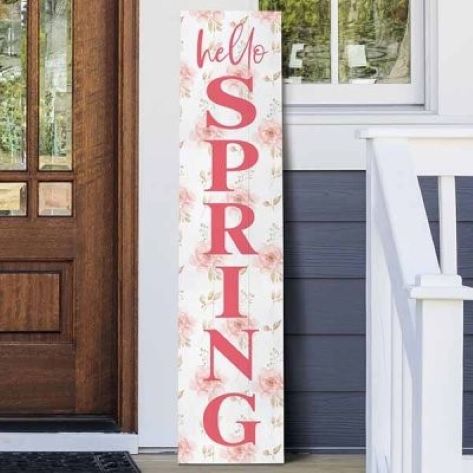 Hello Spring Porch Leaner
