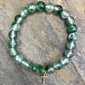 Jade Beads with Cross