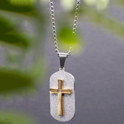 Gold Cross on Tag