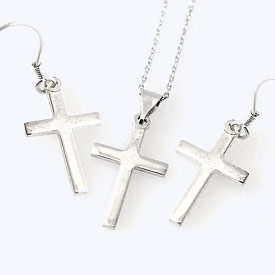 Cross Necklace & Earrings Set