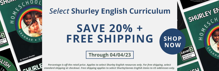 Select Shurley English - Sale ends 4/4