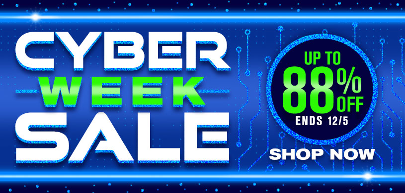 Cyber Week Sale up to 88% off Ends 12/5