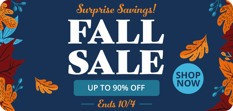Surprise Savings Fall Sale up to 90% off Ends 10/4