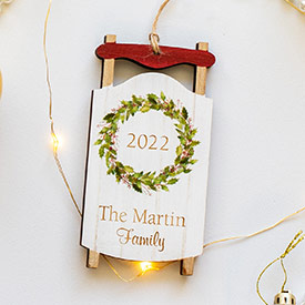 Personalized, Sled Ornament